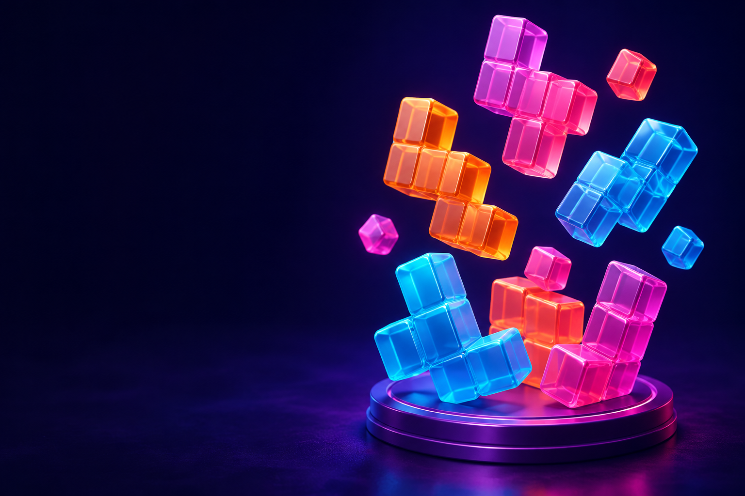 Colorful translucent puzzle blocks